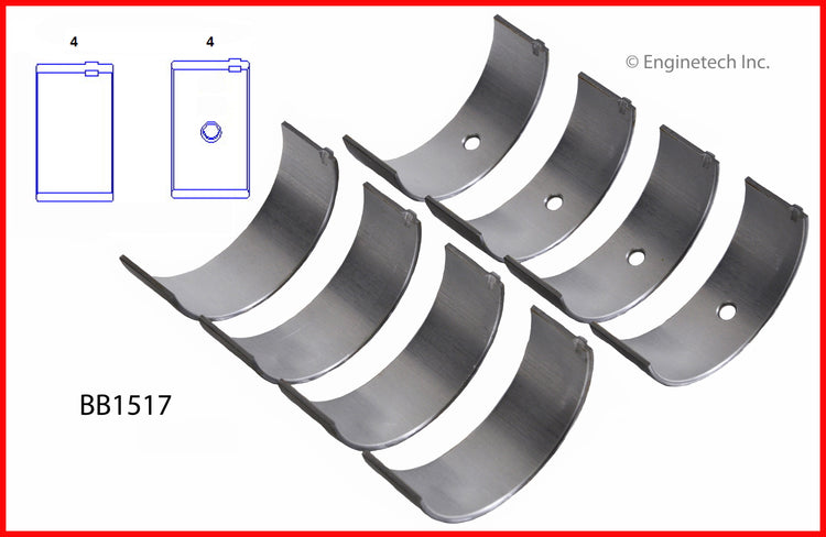 Enginetech BB1517.50 Engine Full Connecting Rod Bearing Set for Isuzu Vehicles
