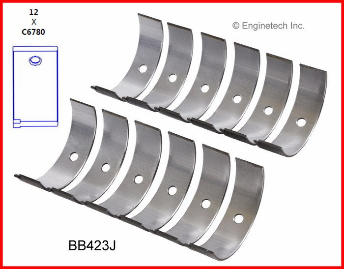 Enginetech BB423J.50 Engine Full Connecting Rod Bearing Set for Chrysler Vehicles