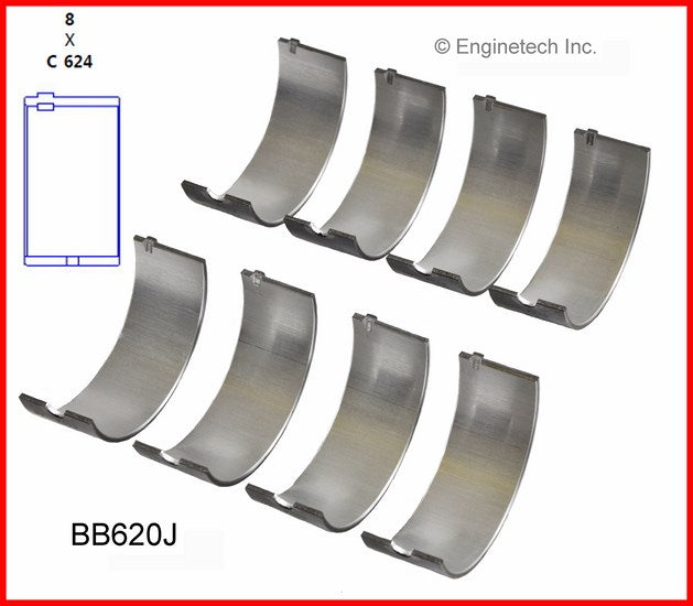 Enginetech BB620J030 Engine Full Connecting Rod Bearing Set for GM and Isuzu Vehicles