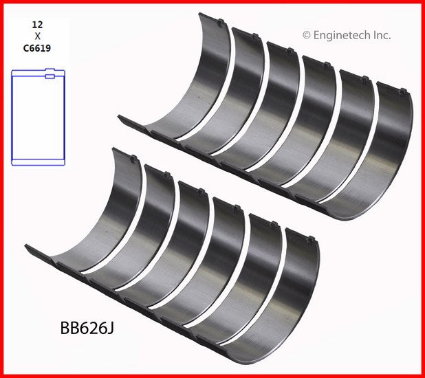 Enginetech BB626JSTD Engine Full Connecting Rod Bearing Set for Ford Vehicles
