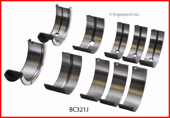 Enginetech BC321J020 Engine Full Crankshaft Main Bearing Set for 1955-1959 Chrysler and Dodge Models