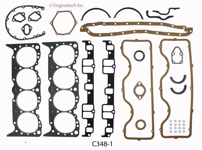 Enginetech C348-1 Engine Full Gasket Set for GMC and Chevrolet Cars and Trucks