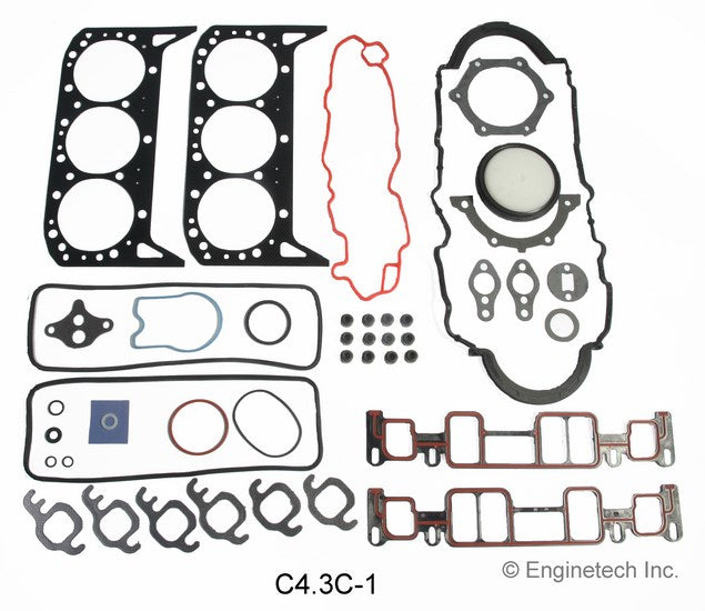 Enginetech C4.3C-1 Engine Full Gasket Set for GMC and Chevrolet Cars and Trucks