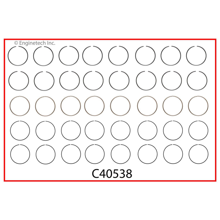 Enginetech C40538-040 Engine Premium Piston Ring Complete Set for Ford F-100 and M-400