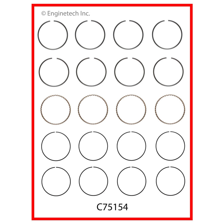 Enginetech C75154-.50 Engine Premium Piston Ring Complete Set for Suzuki and Geo Tracker