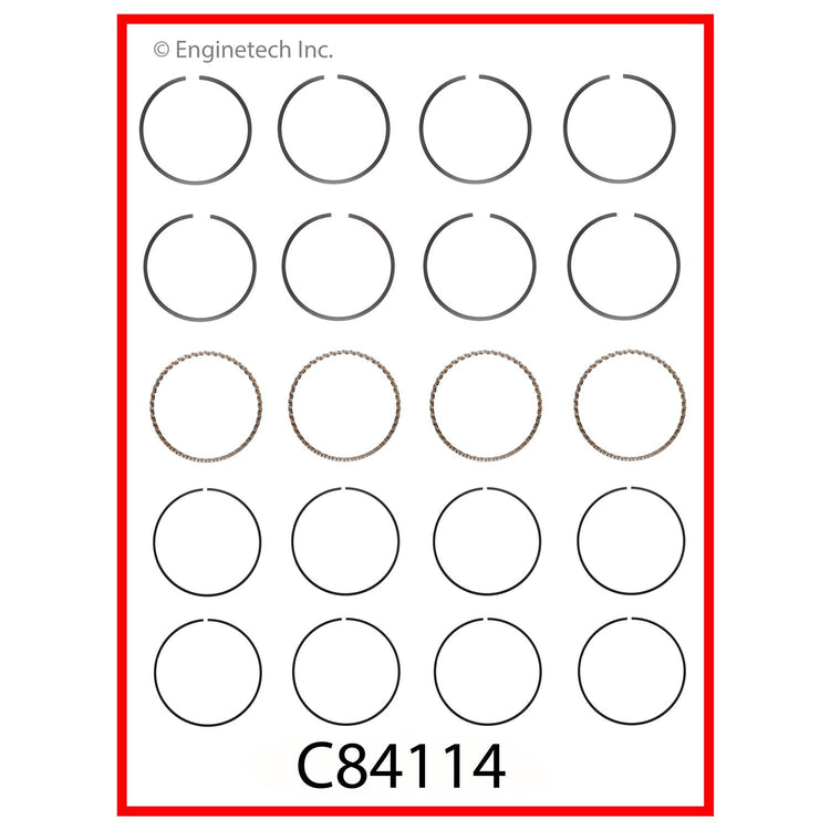 Enginetech C84114-.50 Engine Premium Piston Ring Complete Set for Toyota Camry and Celica