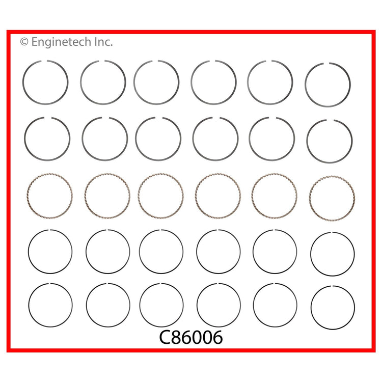 Enginetech C86006-.50 Engine Premium Piston Ring Set for Lexus GS300 and IS300