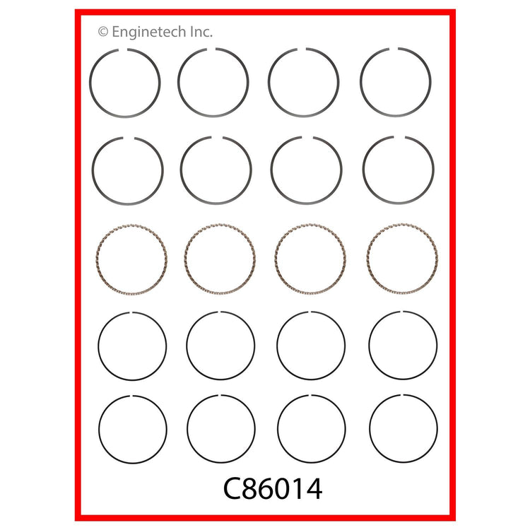 Enginetech C86014-STD Engine Premium Piston Ring Complete Set for Mazda 626 and B Series