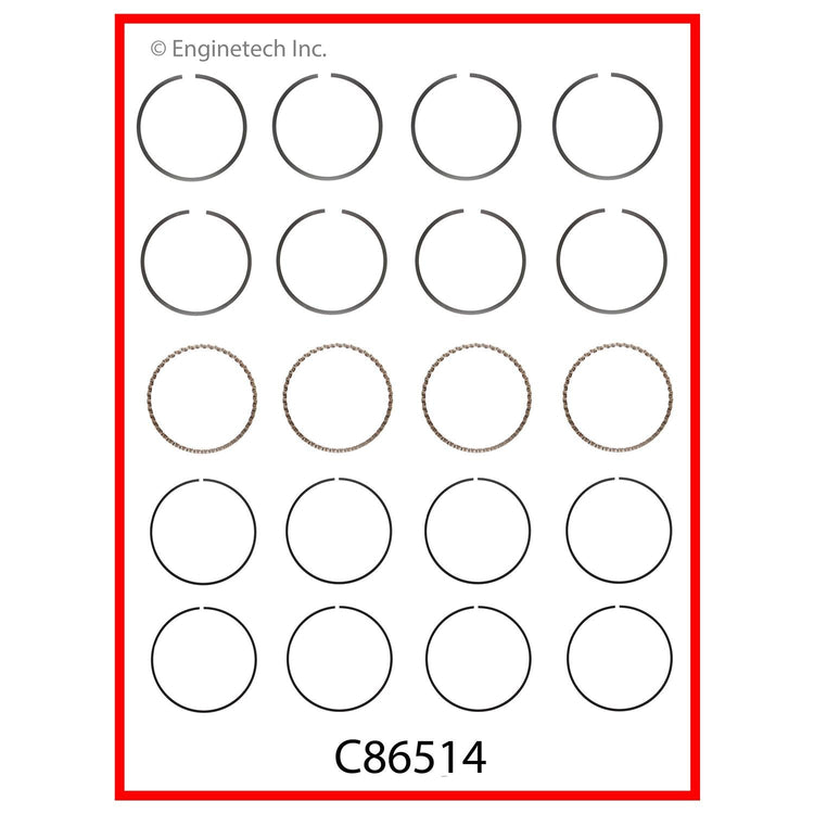 Enginetech C86514-.50 Engine Premium Piston Ring Complete Set for Mitsubishi Mighty Max