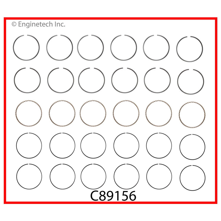 Enginetech C89156-.75 Engine Premium Piston Ring Complete Set for Mazda B3000 and Ford Aerostar