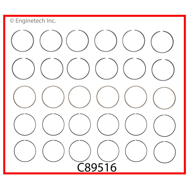 Enginetech C89516-STD Engine Premium Piston Ring Complete Set for Oldsmobile Aurora and Intrigue