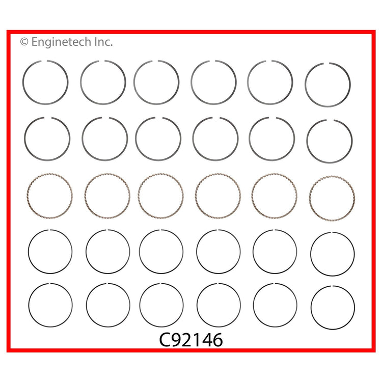 Enginetech C92146-.75 Engine Premium Piston Ring Complete Set for 2004-2005 GM Vehicles