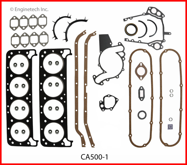 Enginetech CA500-1 Engine Full Gasket Set for GMC and Chevrolet Cars and Trucks