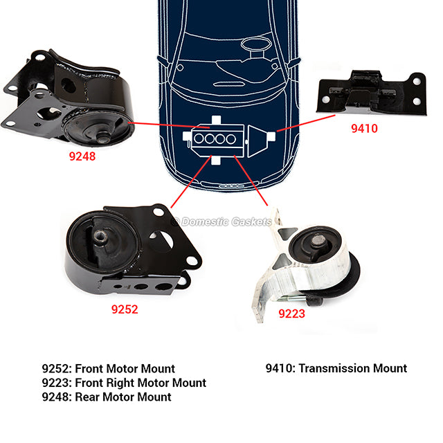 New Engine Motor & Trans Mount Kit 4PCS for 04-09 Nissan Altima 3.5L DOHC 24v