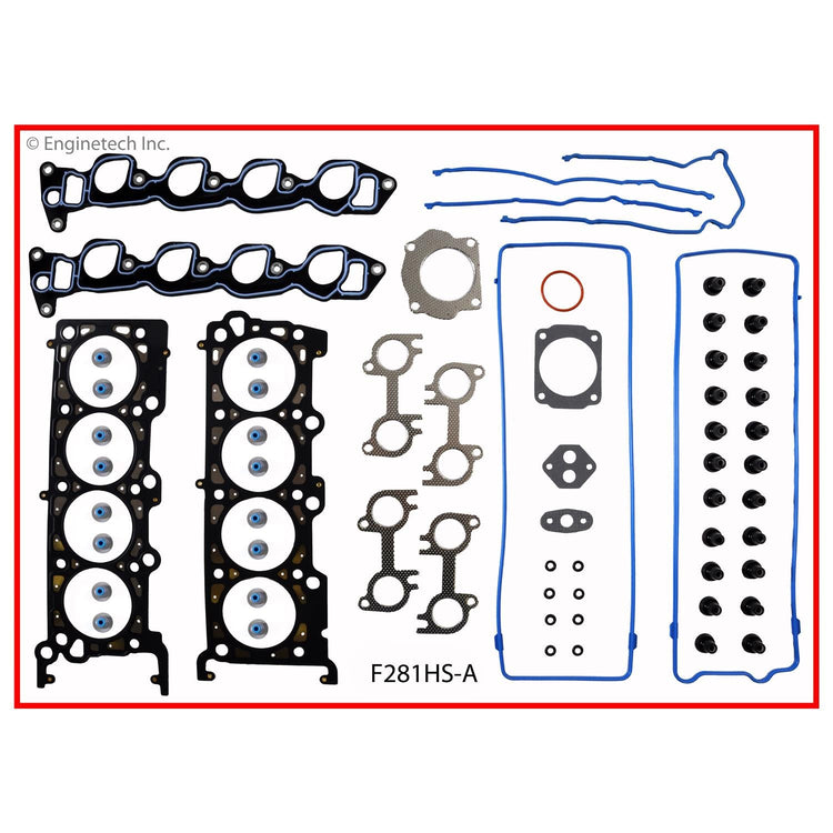 Enginetech F281HS-AWB Engine Cylinder Head Gasket Set for Ford Cars and Trucks with Head Bolts