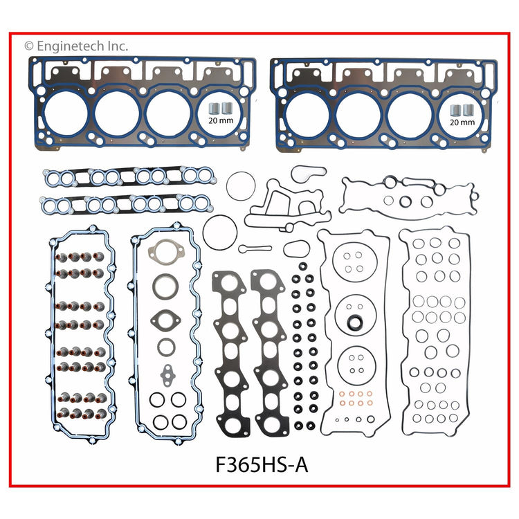 Enginetech F365K-2 Engine Full Gasket Set for Ford Cars and Trucks