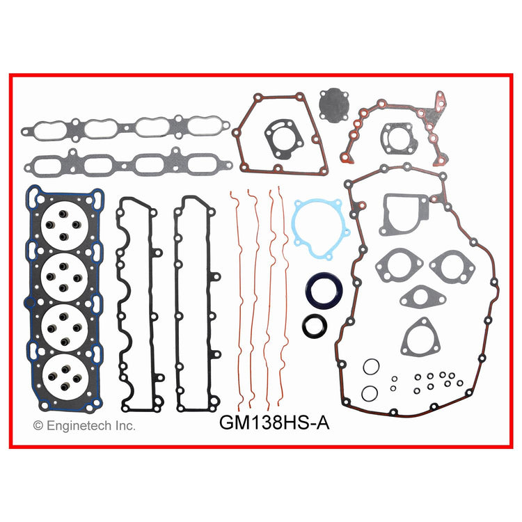 Enginetech GM138HS-AWB Engine Cylinder Head Gasket Set for GMC and Chevrolet Cars and Trucks with Head Bolts