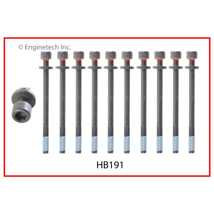 Enginetech GM244HS-BWB Engine Cylinder Head Gasket Set for GMC and Chevrolet Vehicles with Head Bolts