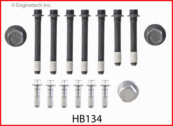 Enginetech HB134 Engine Head Bolt Set for One Cylinder – Compatible with Chevrolet, GMC, Isuzu Vehicles