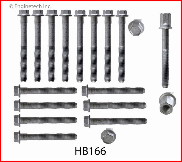 Enginetech HB166 Engine Head Bolt Set for Buick Regal, Chevrolet Beretta, Pontiac Grand Prix and Sunbird