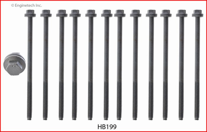 Enginetech HB199 Engine Head Bolt Set for Ford E-350 Super Duty and Excursion (Single Cylinder)