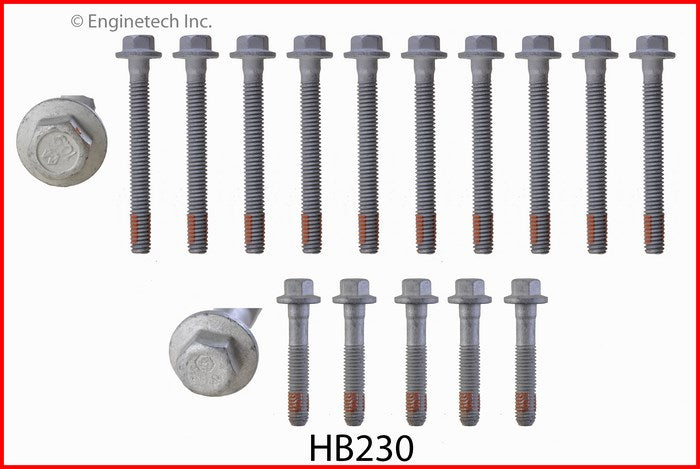 Enginetech HB230 Engine Head Bolt Set for GMC Envoy, Chevrolet Trailblazer EXT, and Buick Rainier