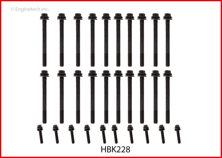 Enginetech HBK228 Engine Head Bolt Set for Complete Engine Rebuilds
