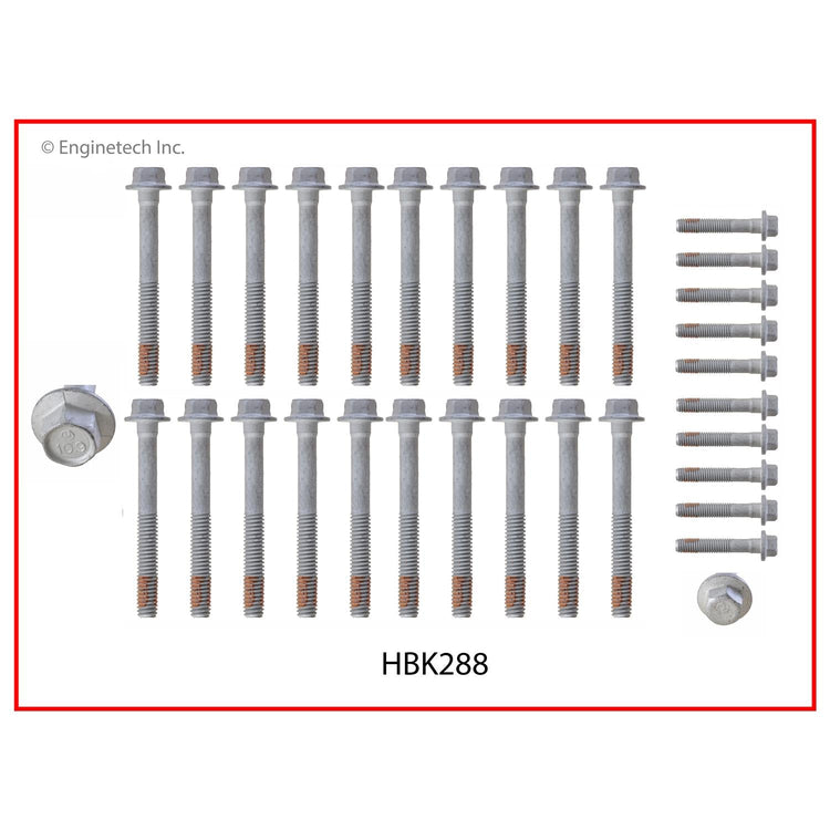 Enginetech HBK288 Engine Head Bolt Set for 2012 Chevrolet Camaro, Corvette, Cadillac CTS, and More