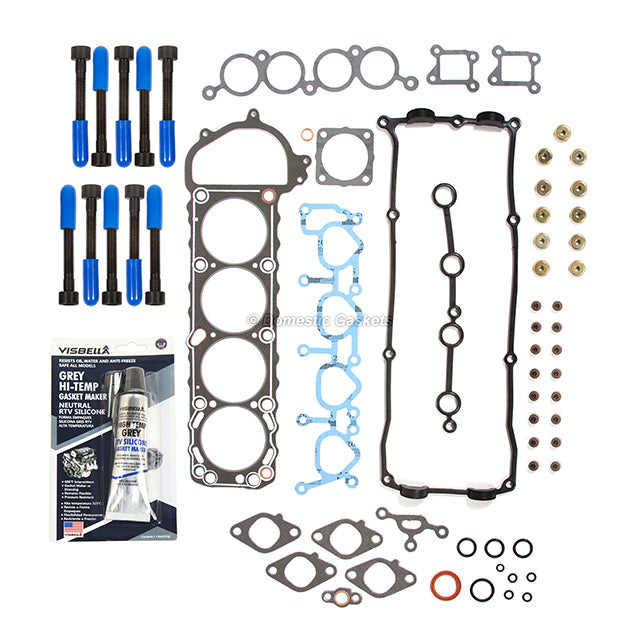 Head Gasket Set Intake Exhaust Valves Fit 95-98 Nissan 240SX 2.4L KA24DE DOHC