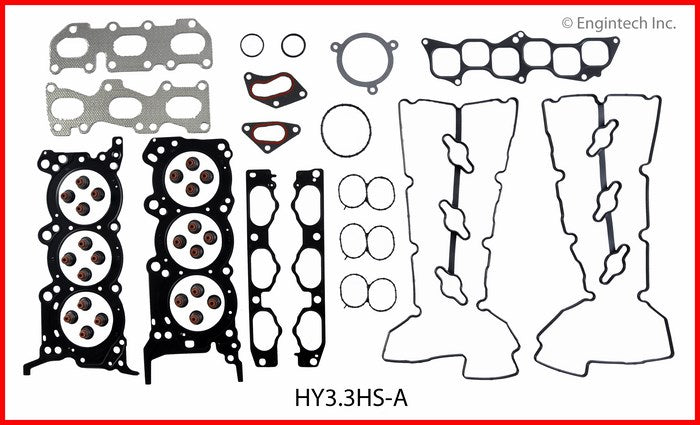 Enginetech Hyundai HY3.3HS-A Engine Cylinder Head Gasket Set for Hyundai Sonata, Santa Fe, and Azera