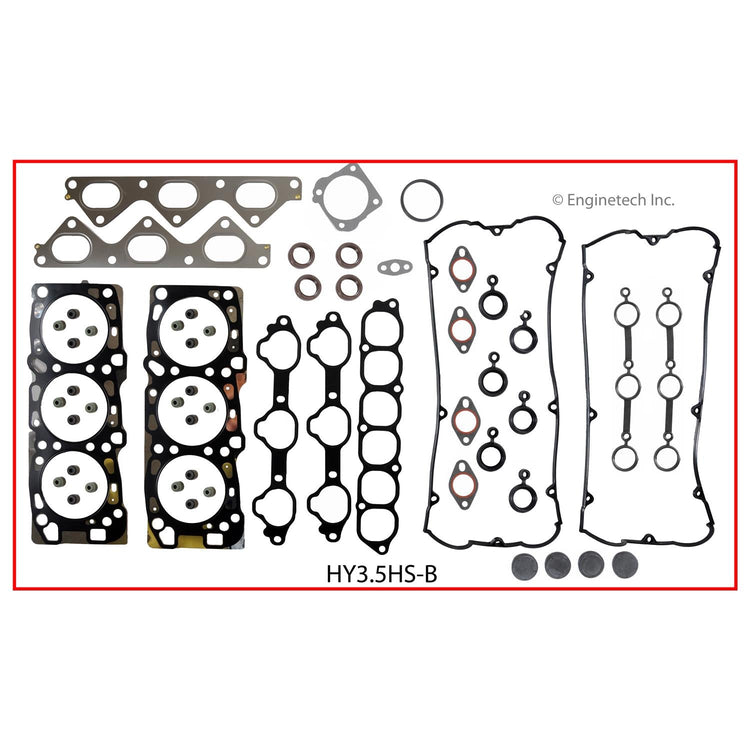Enginetech Hyundai Engine Full Gasket Set (Part HY3.5K-1) for Santa Fe, XG350, and Kia Amanti