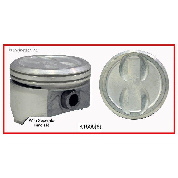 Enginetech K1505(6)020 Engine Piston Kit with Full Ring Stack - Premium and Standard Options