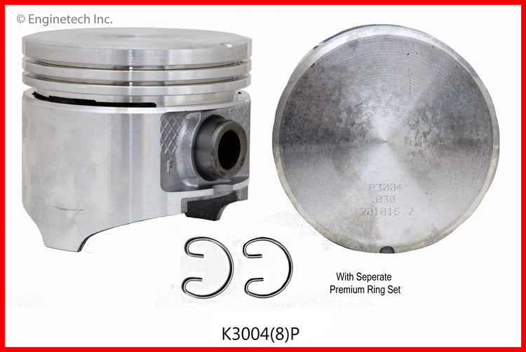 Enginetech K3004(8)P040 Engine Piston Kit with Full Ring Stack for Dodge and Chrysler Models