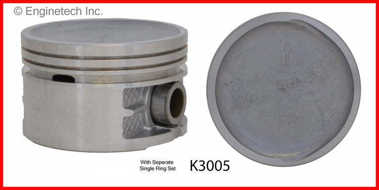 Enginetech K3005(4)P.50 Engine Piston Kit with Full Ring Stack for Chrysler and Dodge Models