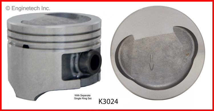 Enginetech K3024(4).75 Engine Piston Kit with Full Ring Stack for Ford Escort and EXP
