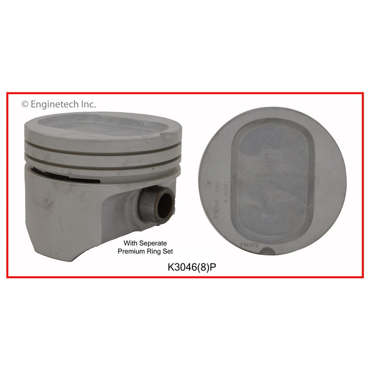 Enginetech K3046(8)PSTD Engine Piston Kit with Separate Full Ring Stack for Ford Broncos and E-Series Vans