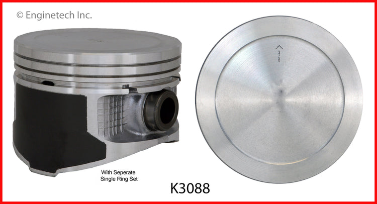 Enginetech K3088(4)P.75 Engine Piston Kit with Separate Full Ring Stack for Dodge and Chrysler Models