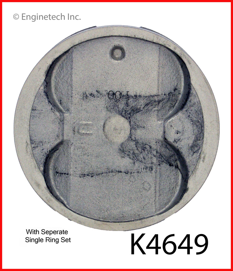 Enginetech K4649(4)P.50 Engine Piston Kit with Full Ring Stack for Toyota Corolla and MR2