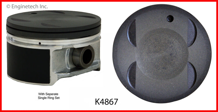 Enginetech K4867(6)PSTD Engine Piston Kit with Full Ring Stack for 2004-2006 Lexus and Toyota Vehicles