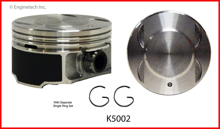 Enginetech K5002(6)PSTD Engine Piston Kit with Separate Full Ring Stack for Mazda, Ford, Jaguar, Lincoln, Mercury Models