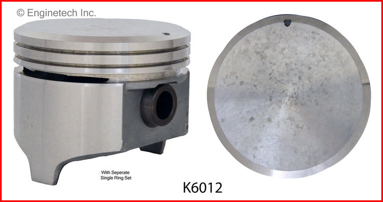 Enginetech K6012(8)P030 Engine Piston Kit with Full Ring Stack for Classic Cars