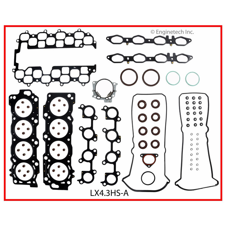 Enginetech LX4.3HS-AWB Engine Cylinder Head Gasket Set for Lexus Cars and Trucks with Head Bolts