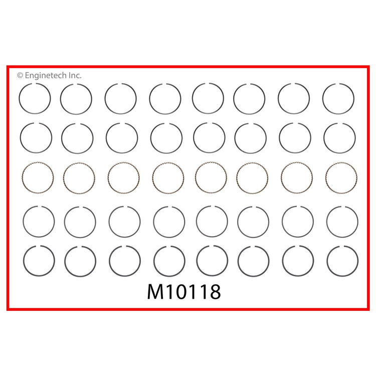 Enginetech M10118-035 Engine Premium Piston Ring Complete Set for Domestic and Import Engines