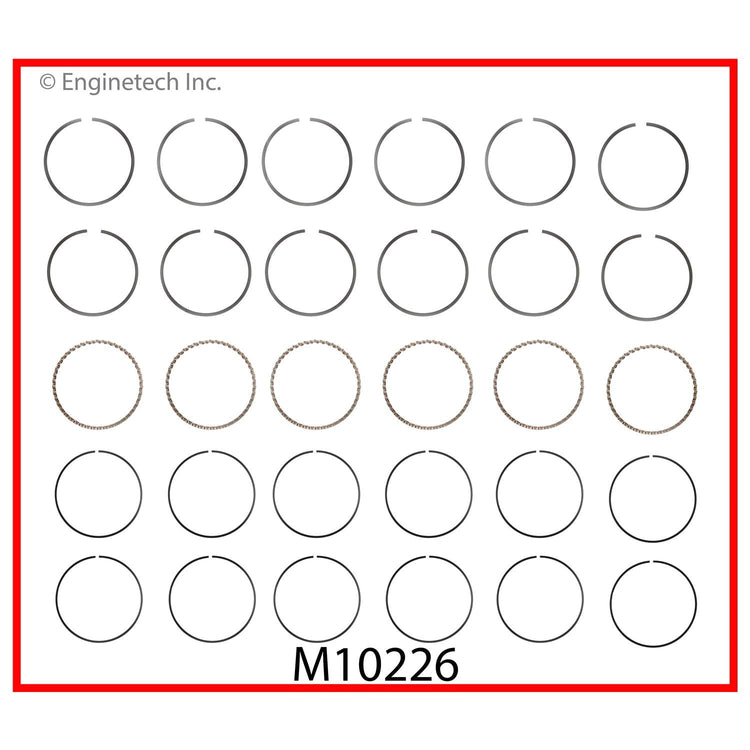 Enginetech M10226-060 Engine Premium Piston Ring Complete Set for Chevrolet and GMC Models