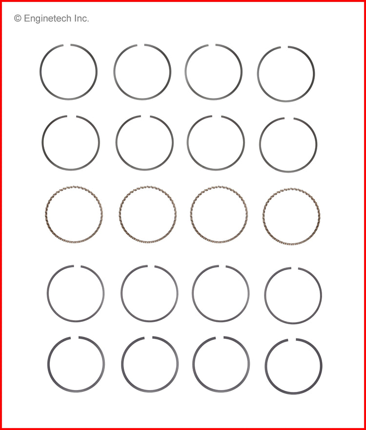 Enginetech M30314-020 Engine Premium Piston Ring Complete Set for Hyundai and Kia Vehicles
