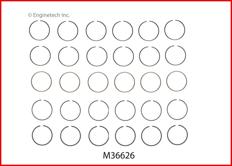 Enginetech M36626-STD Engine Premium Piston Ring Complete Set for Hyundai and Kia