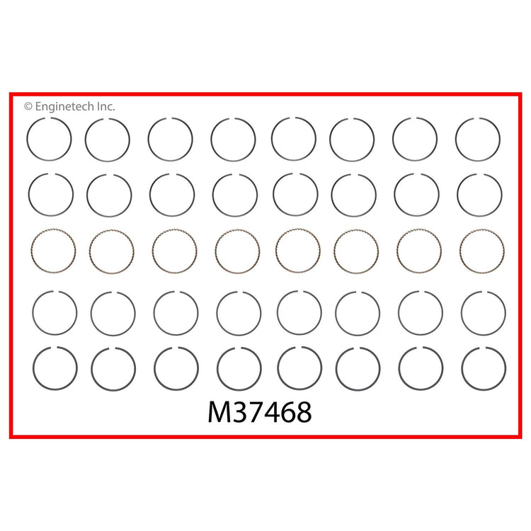 Enginetech M37468-030 Engine Premium Piston Ring Complete Set for Chevrolet C1500 and C2500