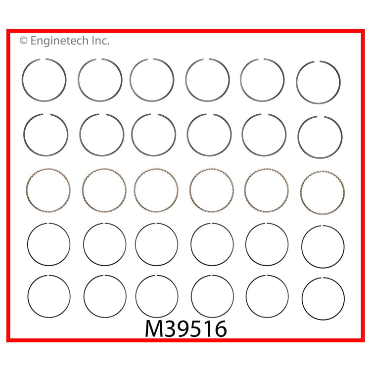 Enginetech M39516-STD Engine Premium Piston Ring Complete Set for Ford Explorer and Mazda B4000