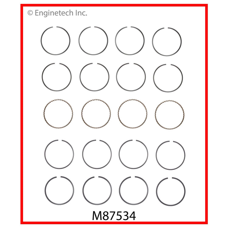 Enginetech M87534-.50 Engine Premium Piston Ring Complete Set for Chrysler and Dodge Vehicles