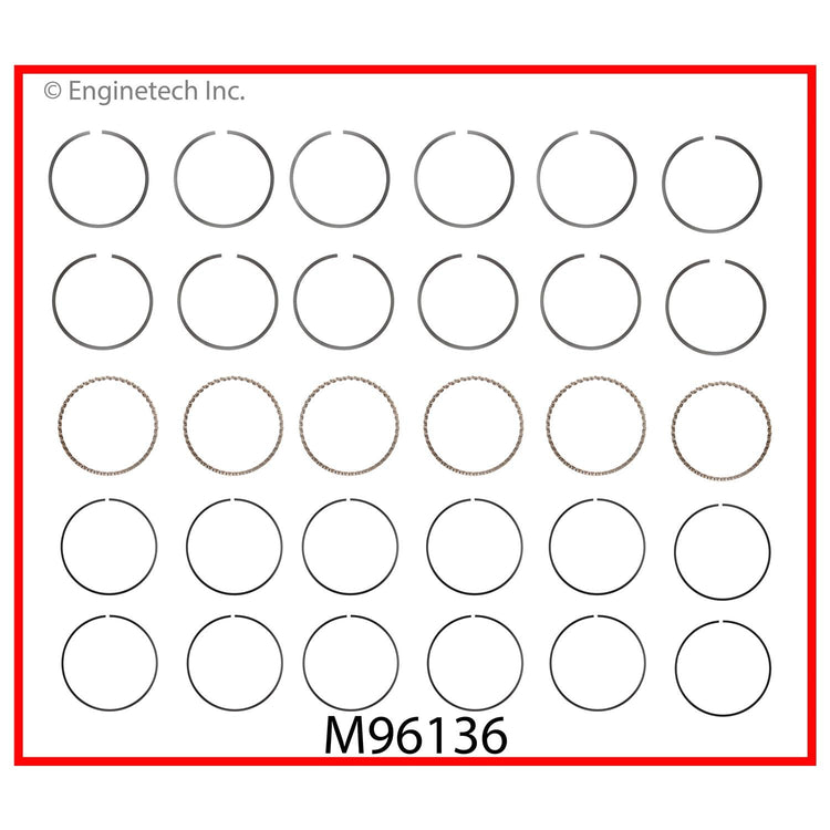 Enginetech M96136-.75 Engine Premium Piston Ring Complete Set for Buick Vehicles